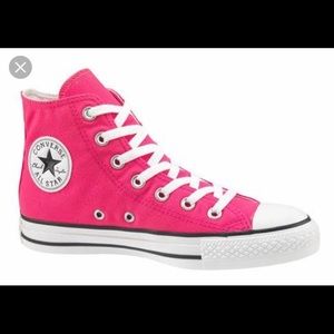 BRAND NEW hot pink high top converse